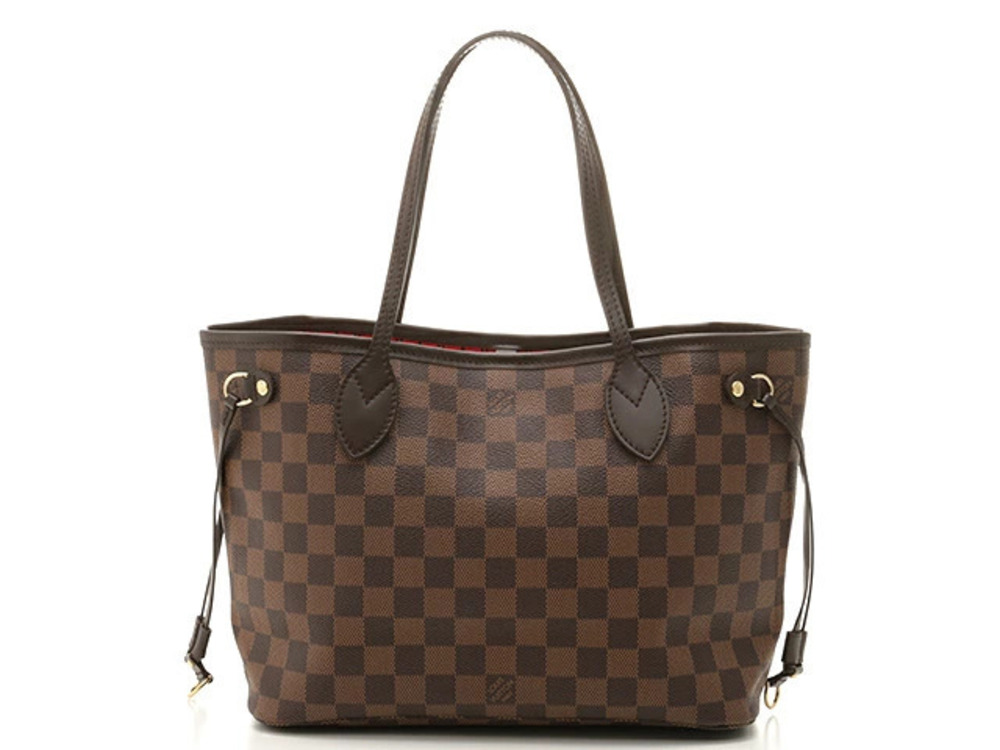 LOUIS VUITTON Damier Ebene Brown Neverfull Tote Bag